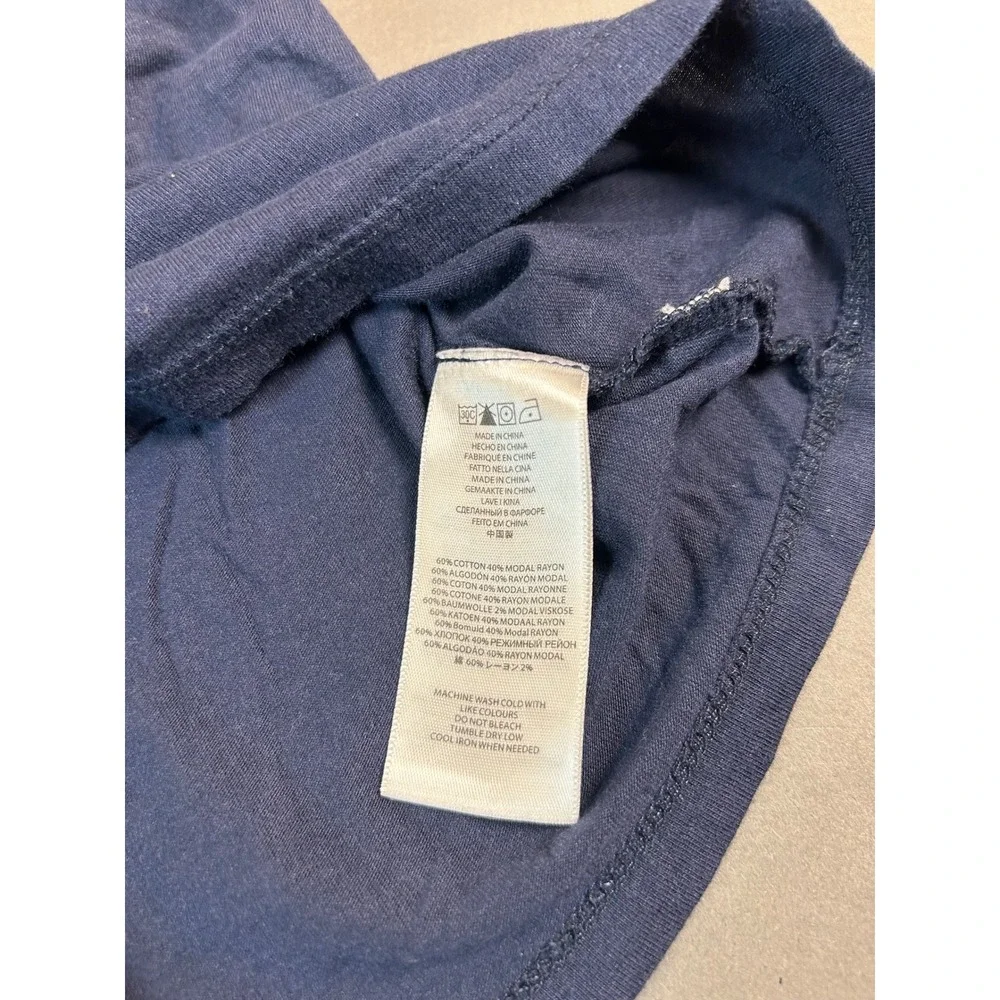 Michael Kors Navy Blue White Tie Dye Racerback Tank Top Large Cotton Modal Blend